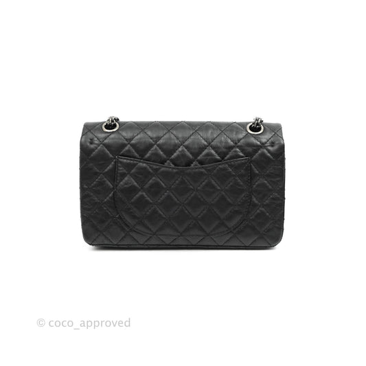 Chanel 2.55 Reissue Lucky Charms 225 Flap Black Crumpled Calfskin Ruthenium Hardware