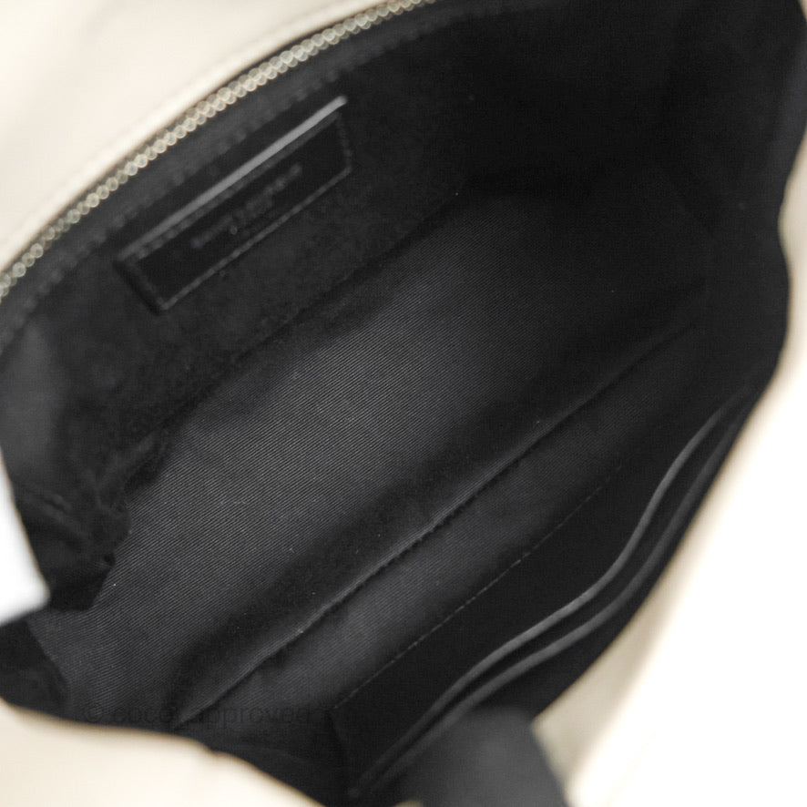 Saint Laurent Puffer Toy Bag Blanc Vintage Lambskin Silver Hardware