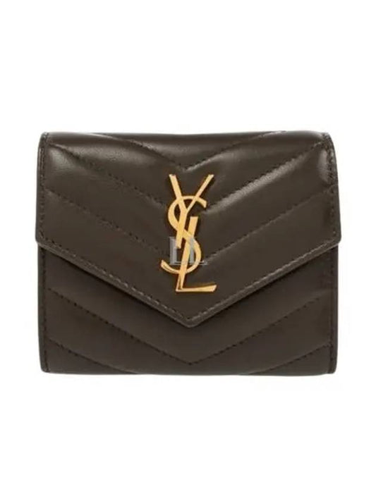Luxury Saint Laurent Monogram Multi-Fold Half Wallet Green