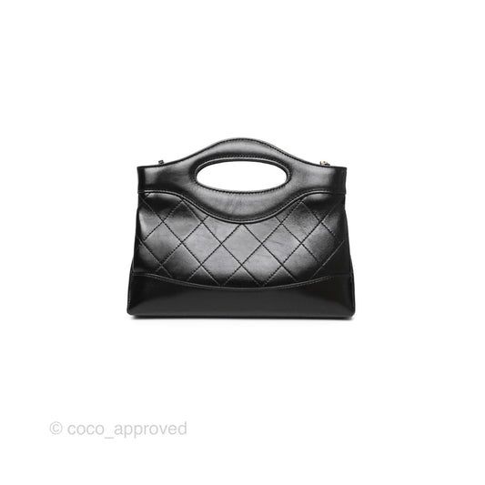 Chanel Nano 31 Black Shiny Calfskin Gold Hardware