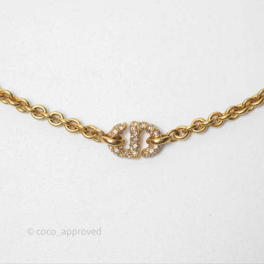 Christian Dior Petit CD Necklace Gold Tone