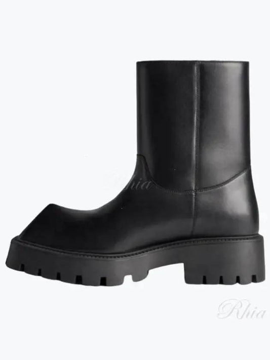 Luxury Balenciaga Rhino Leather Ankle Boots Black