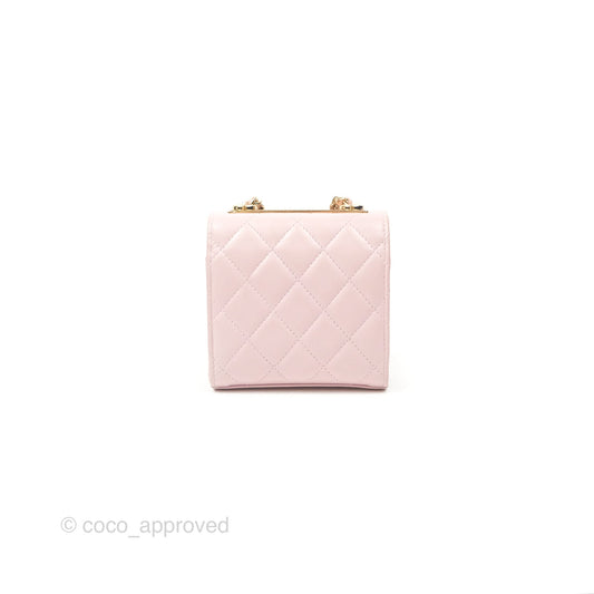 Chanel Mini Quilted Trendy CC Clutch With Chain Lilac Rose Clair Lambskin Gold Hardware