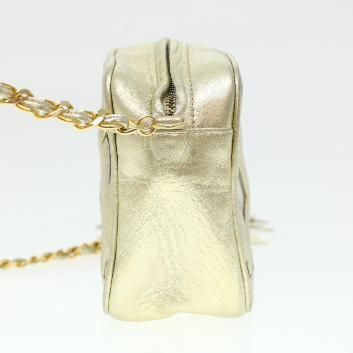 Luxury Chanel Fringe Chain Shoulder Bag Lamb Skin Gold CC 44673