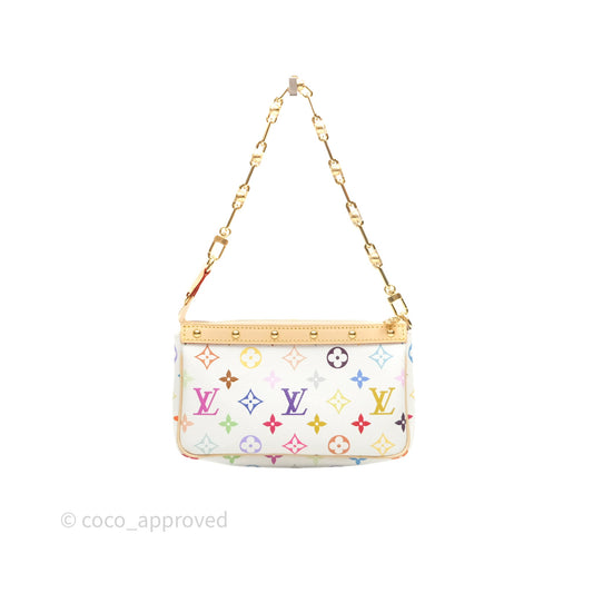Louis Vuitton x Takashi Murakami Pochette Accessoires Multicolore Blanc Monogram Canvas