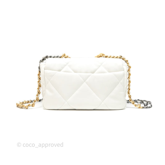 Chanel 19 Small White Mixed Hardware