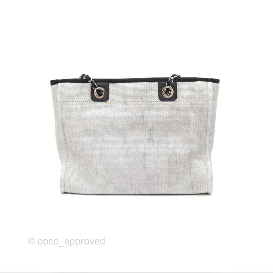 Chanel Medium Deauville Tote Light Grey Canvas