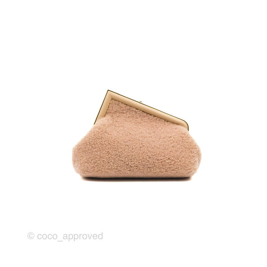 Fendi Small First Bag Pale Pink Merino Shearling Gold Hardware