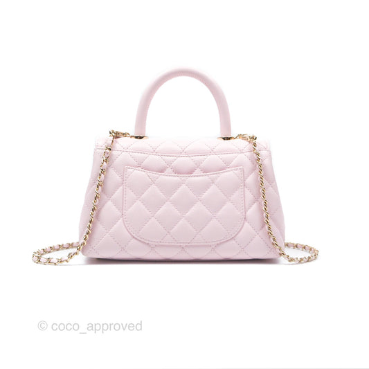 Chanel Small Coco Handle Light Pink Caviar Gold Hardware