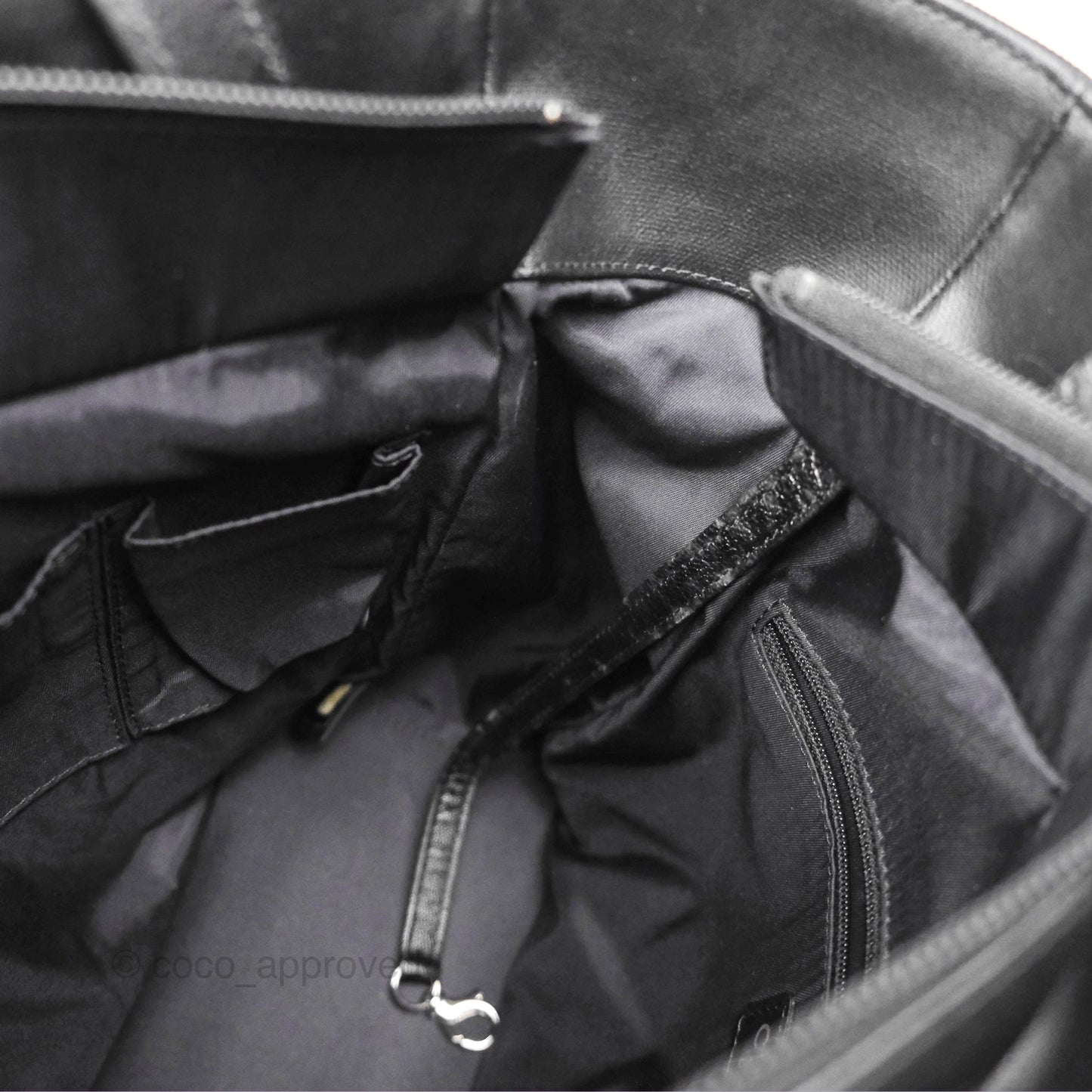 Chanel Quilted Paris Biarritz Tote PM Black Coated Canvas