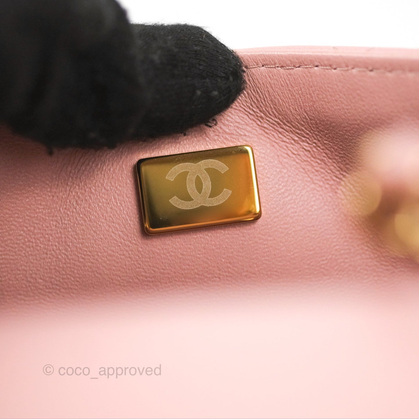 Chanel Quilted Mini Square Flap Pink Lambskin Gold Hardware
