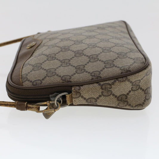 Luxury Gucci GG Canvas Shoulder Bag PVC Leather Beige 48136