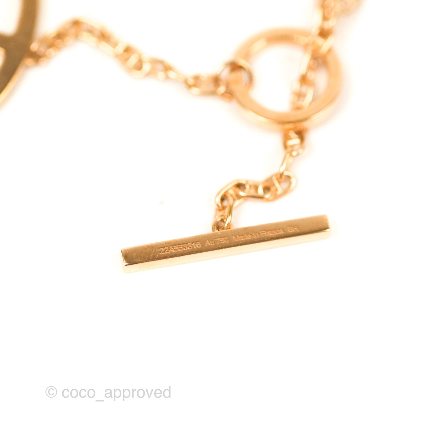 Hermès Chaine D'ancre Contour Pedant Large Model Diamonds Rose Gold