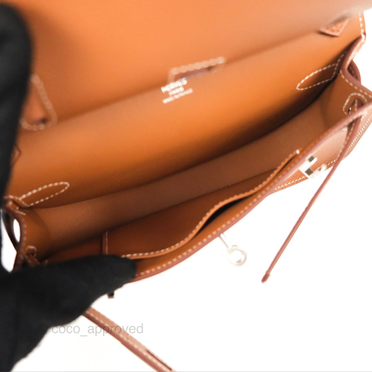 Hermès Mini Jypsiere Gold Evercolor Palladium Hardware