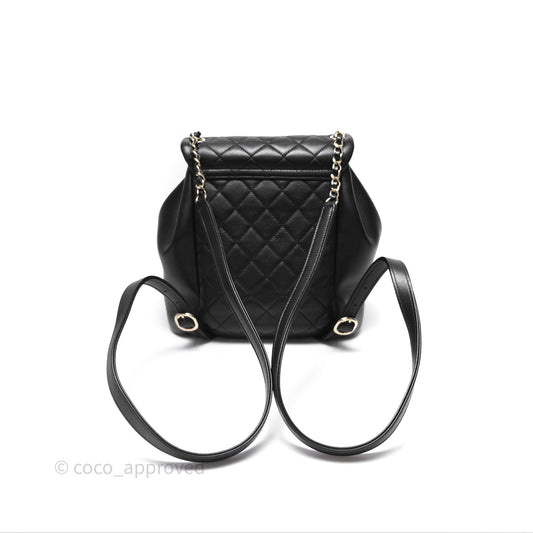 Chanel Quilted Large Duma Drawstring Backpack Black Lambskin Gold Hardware