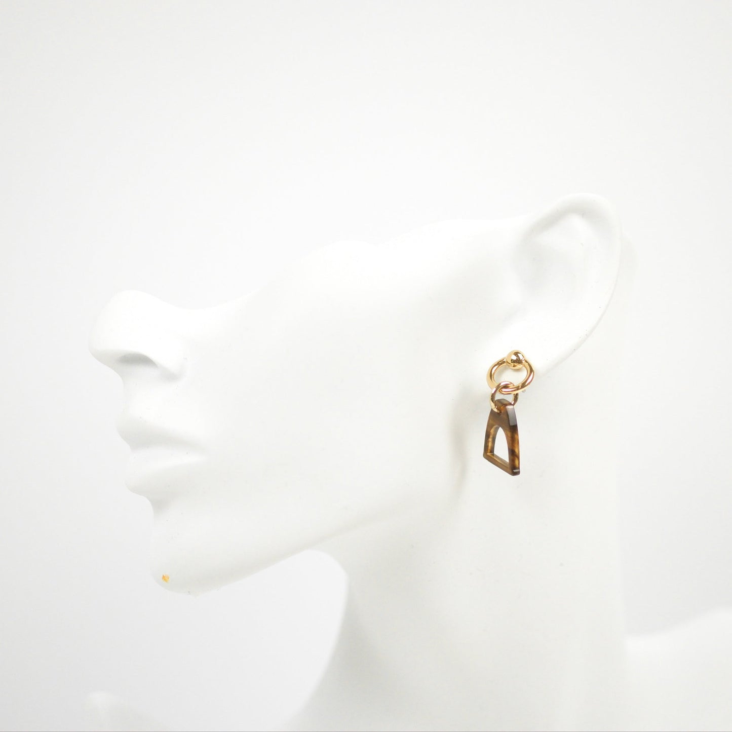 Hermès Amulette Equestre Earrings Gold Tone