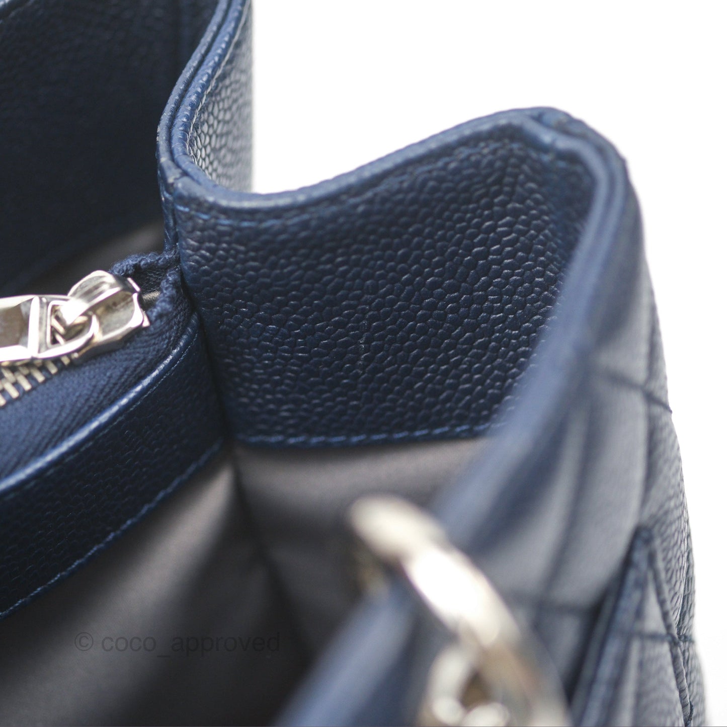 Chanel GST Navy Caviar Silver Hardware