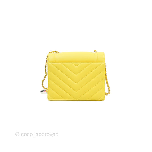 Chanel Chevron Square Envelope Flap Bag Yellow 19C