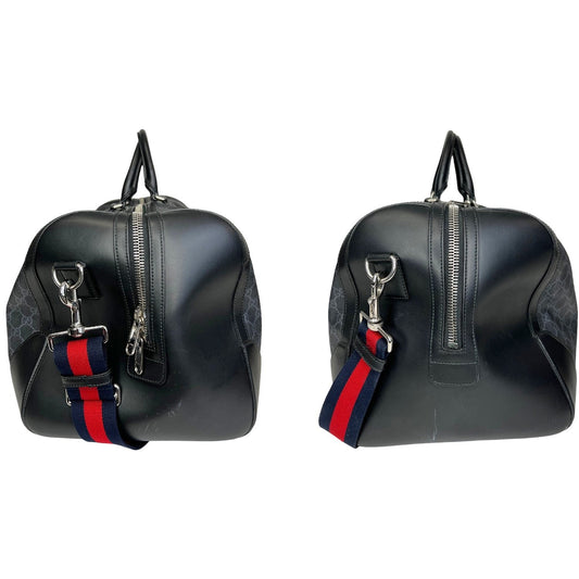 Luxury Gucci Black GG Supreme Duffle Bag