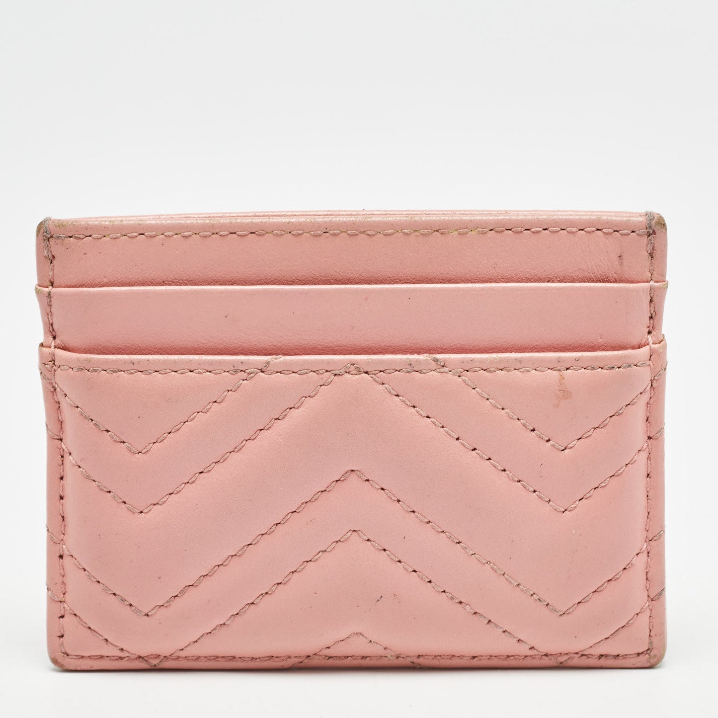 Luxury Gucci Trending 2025 Pink Matelassé Leather Gg Marmont Card Holder..