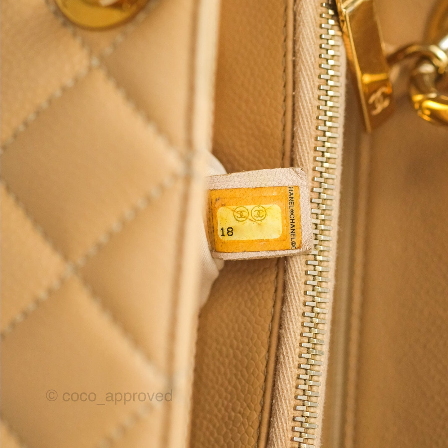 Chanel GST Beige Caviar Gold Hardware
