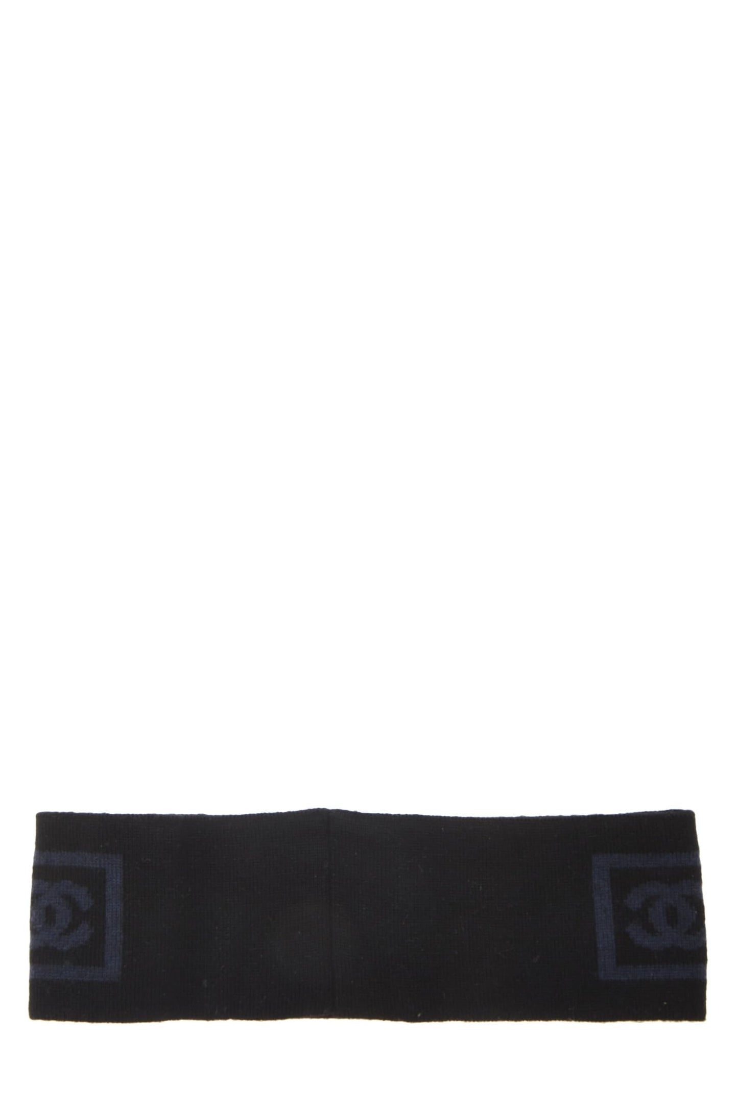 Chanel Black & Blue Wool Sport Ligne Headband, Black