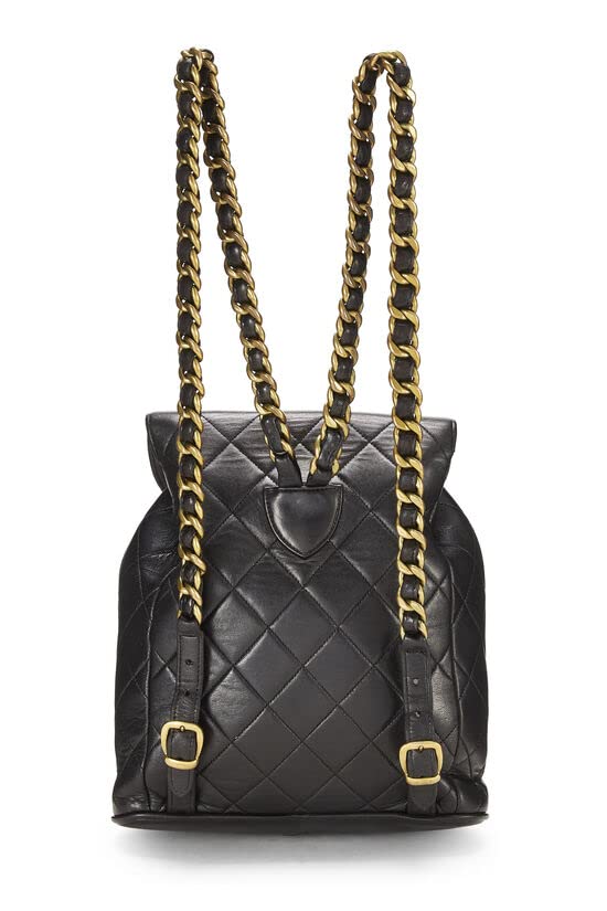 CHANEL, Black Quilted Lambskin 'CC' Classic Backpack Medium, Black