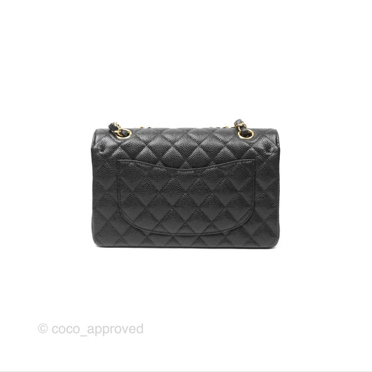 Chanel Small Classic Flap Quilted Black Caviar Gold Hardware