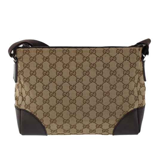 Luxury Gucci GG Canvas Shoulder Bag Beige Brown 53131
