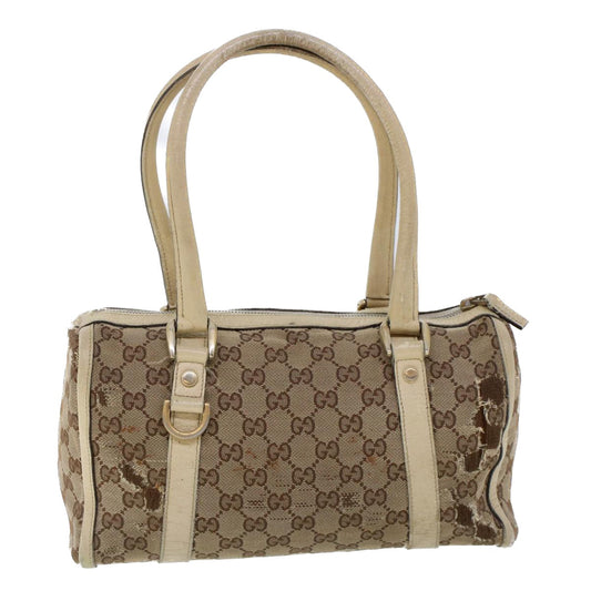 Luxury Gucci GG Canvas Hand Bag Beige White 53132