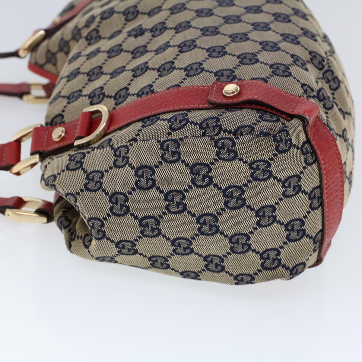 Luxury Gucci GG Canvas Shoulder Bag Beige Navy Red 53264