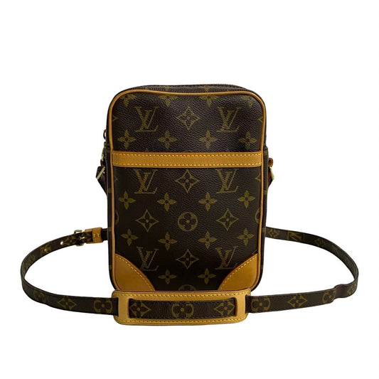LOUIS VUITTON Shoulder Bag leather Brown Monogram Danube