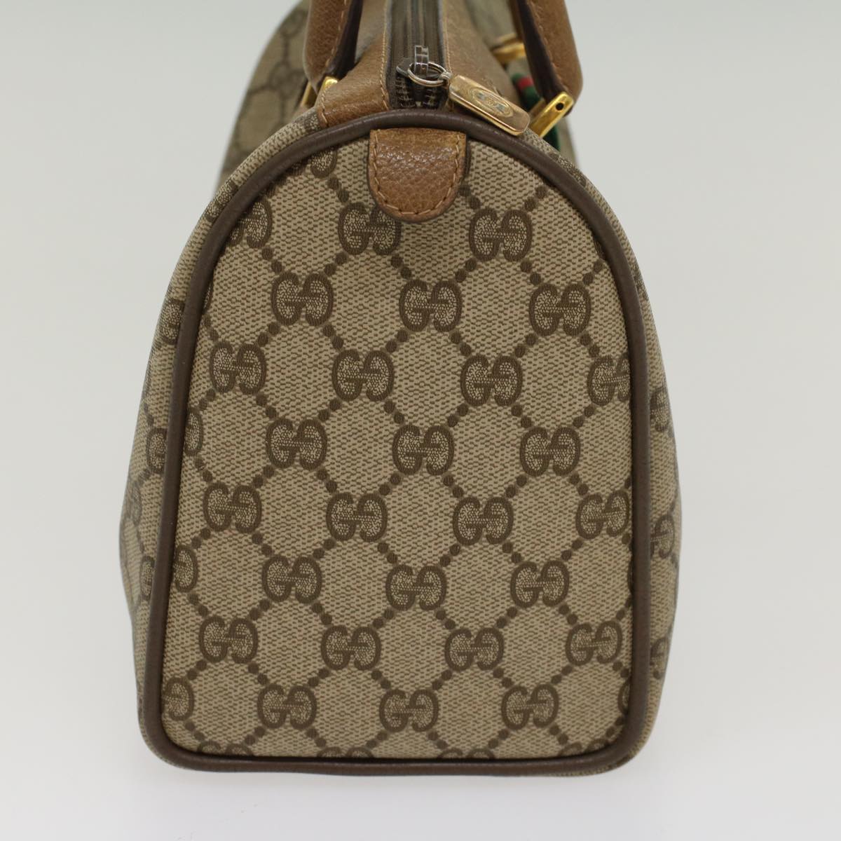 Luxury Gucci GG Canvas Web Sherry Line Boston Bag Beige Red Green 39 02 006 53392