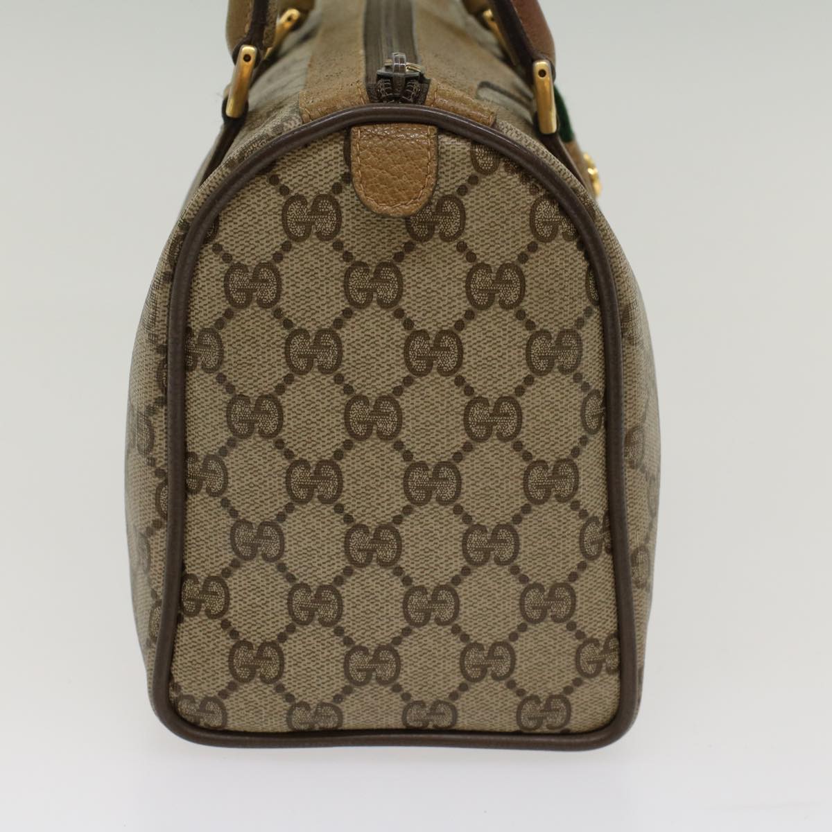 Luxury Gucci GG Canvas Web Sherry Line Boston Bag Beige Red Green 53399