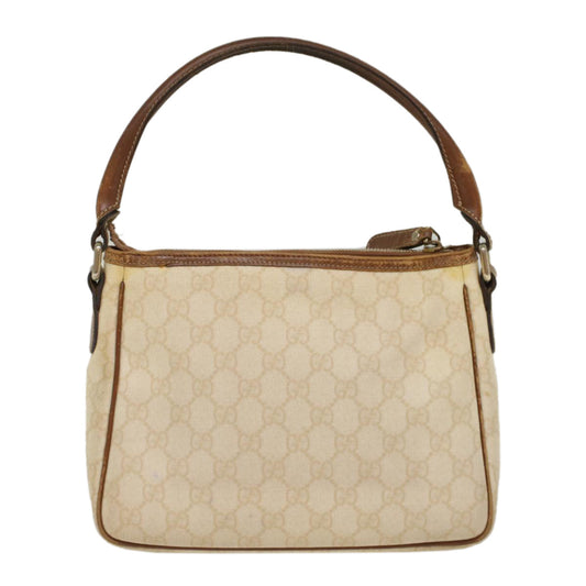 Luxury Gucci GG Canvas Shoulder Bag PVC Leather White Brown 53649