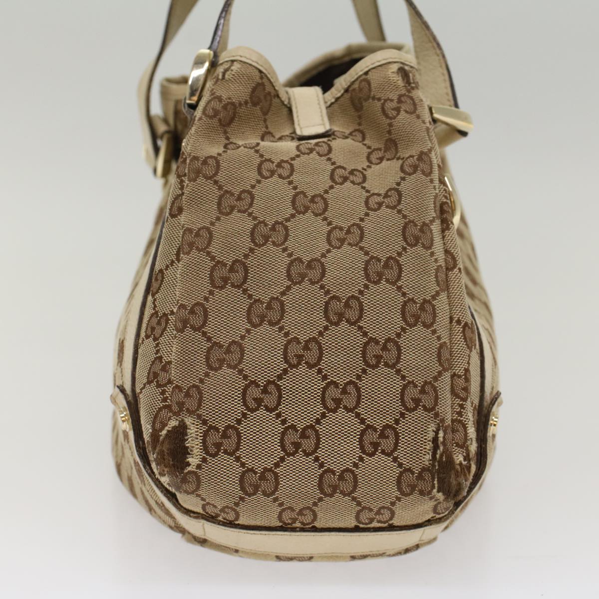 Luxury Gucci GG Canvas Tote Bag Beige White 53667