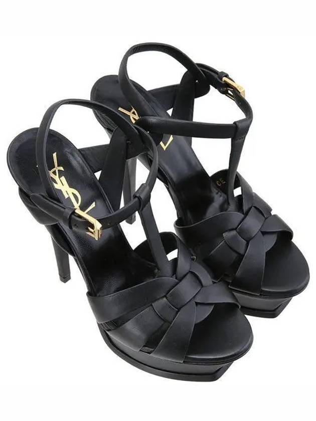 Luxury Saint Laurent Classic Tribute 105 Sandal Heels Black