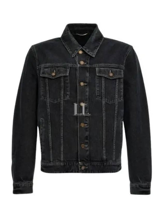 Luxury Saint Laurent Pocket Denim Jacket Black