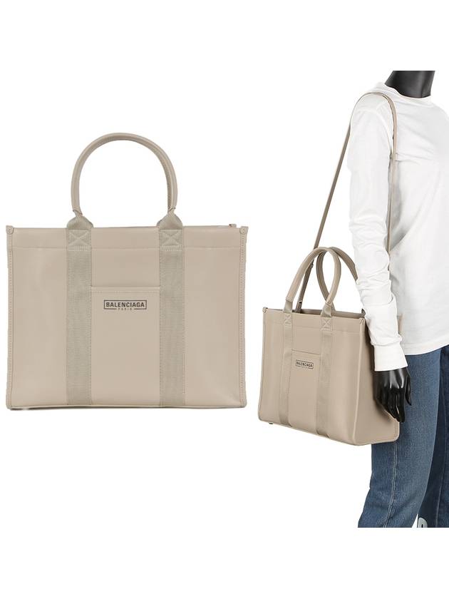 Luxury Balenciaga Hardware Medium Grain Calfskin Tote Bag Beige