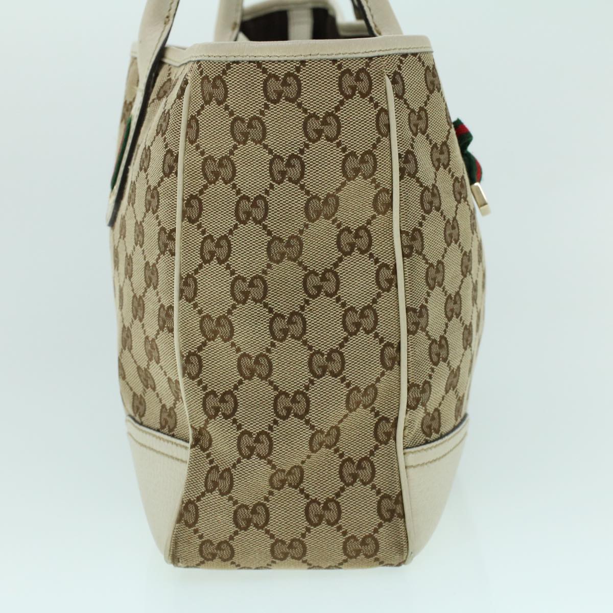 Luxury Gucci GG Canvas Web Sherry Line Tote Bag Beige Red Green 163805 54012