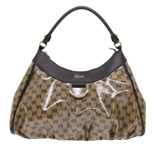 Luxury Gucci GG Crystal Shoulder Bag Leather Beige 327786 54114
