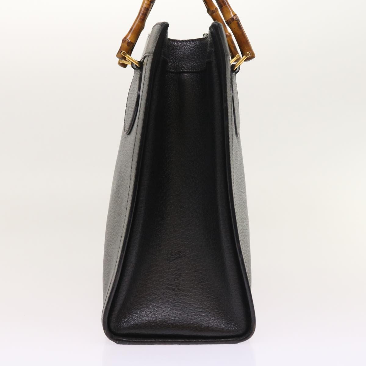 Luxury Gucci Bamboo Hand Bag Leather Black 002 1186 0260 54124