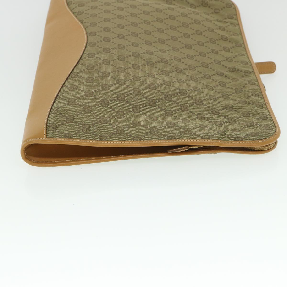 Luxury Gucci GG Canvas Clutch Bag Leather Beige 54130