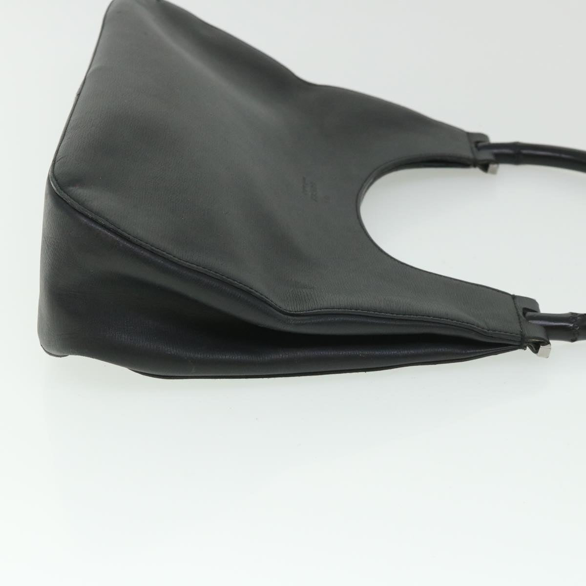 Luxury Gucci Bamboo Shoulder Bag Leather Black 001 3739 002053 54151