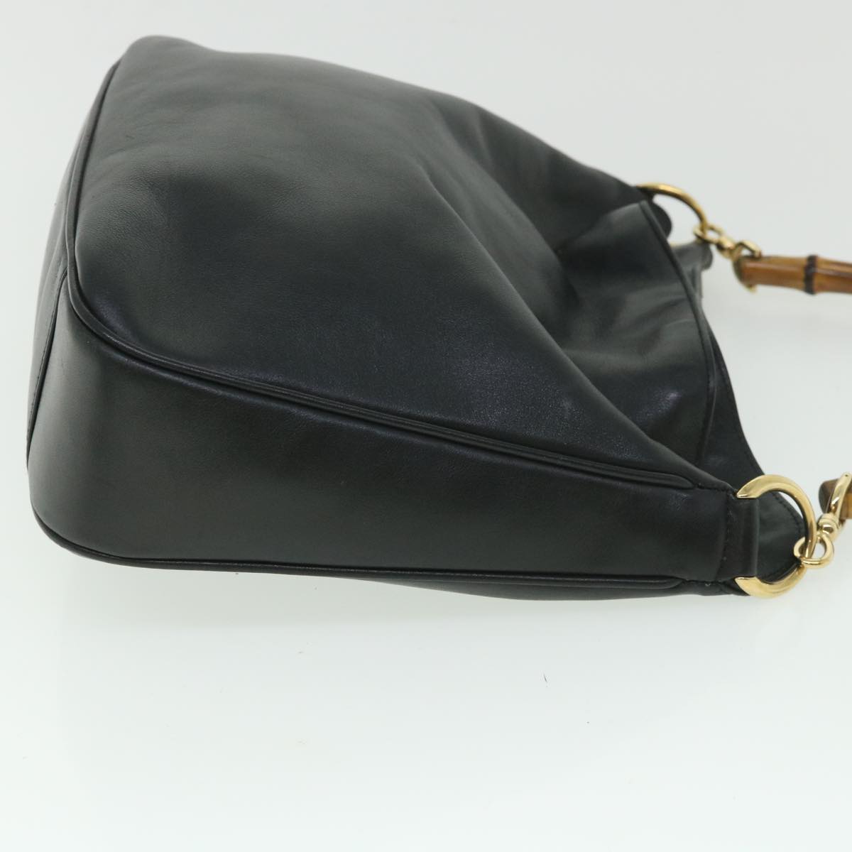 Luxury Gucci Bamboo Shoulder Bag Leather 2way Black 54322