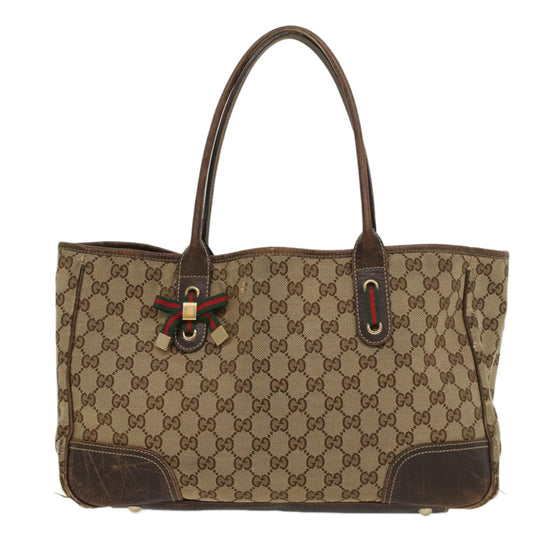 Luxury Gucci GG Canvas Web Sherry Line Tote Bag Beige Red Green 163805 54330