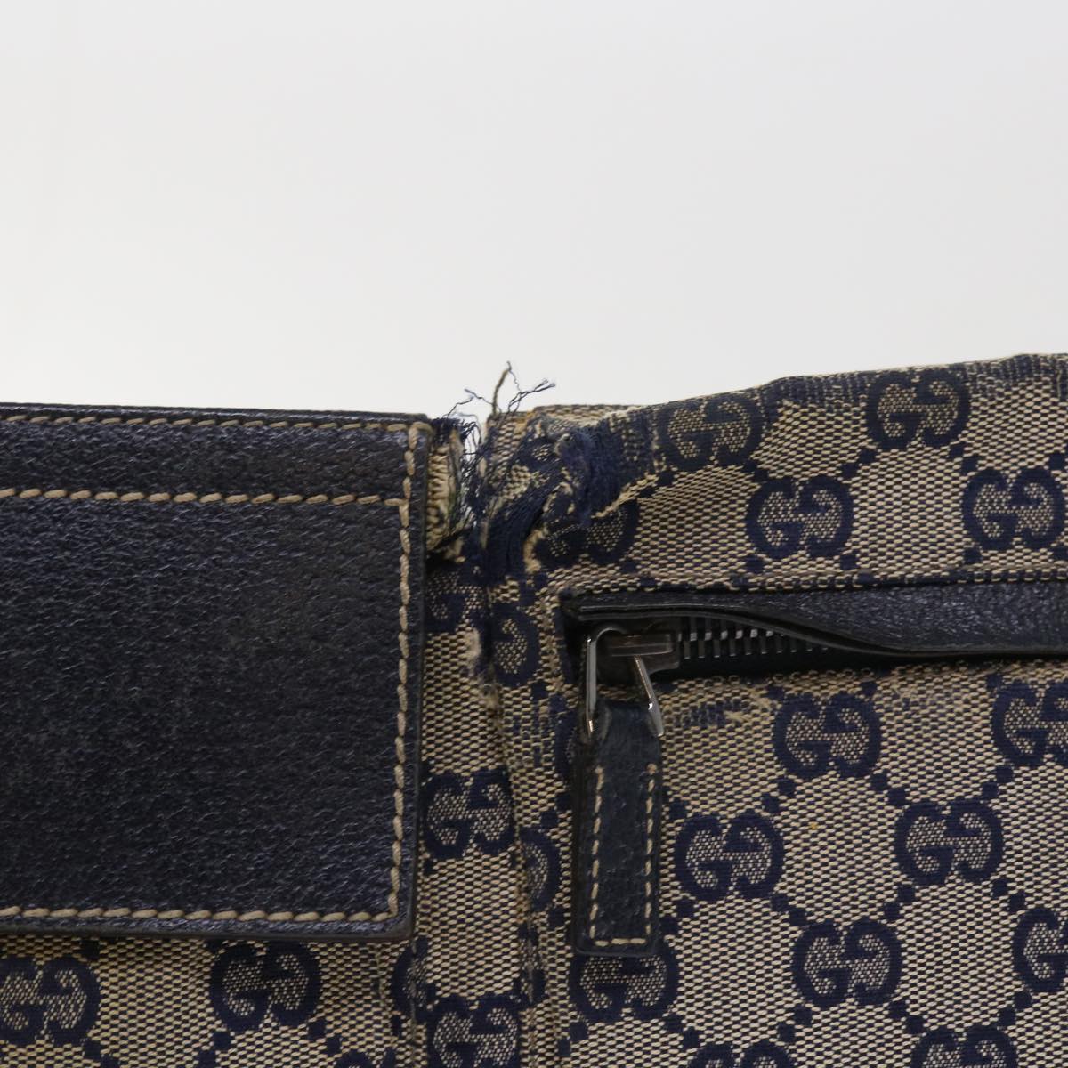 Luxury Gucci GG Canvas Shoulder Bag Leather Gray Navy Red 54355