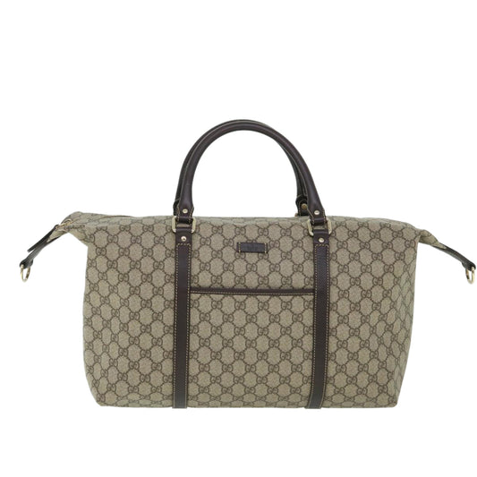Luxury Gucci GG Supreme Boston Bag PVC Leather 2way Beige 246895 54514