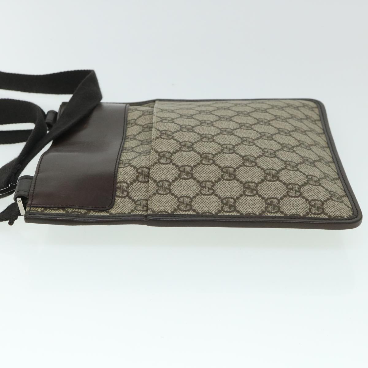 Luxury Gucci GG Canvas Shoulder Bag PVC Leather Beige 27639 54754