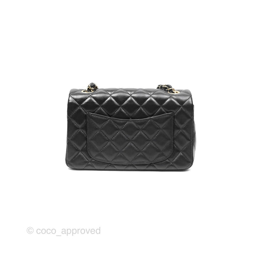 Chanel Mini Rectangular Flap Quilted Black Lambskin Gold Hardware
